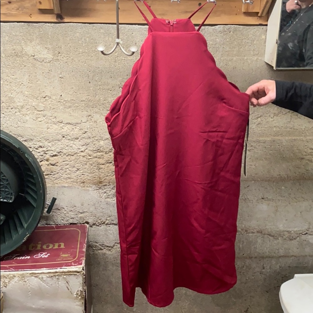 BRAND NEW lulus red scallop dress